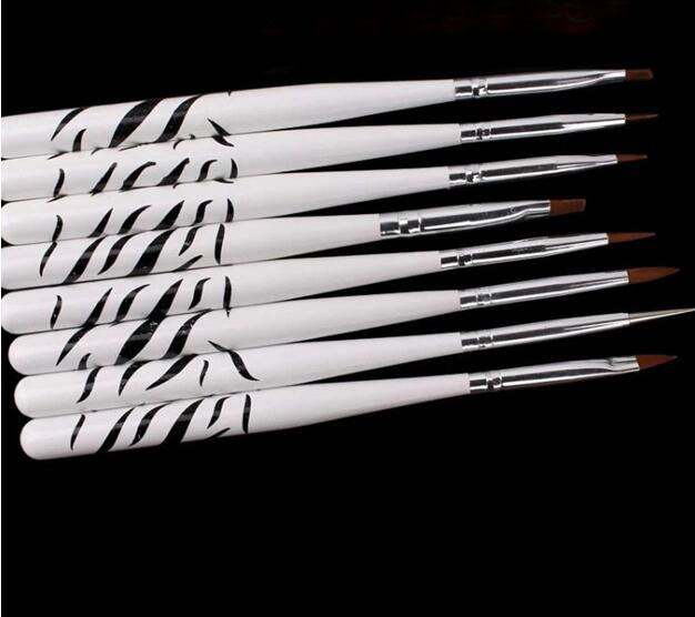 Nail Art Zebra Design - 8 pezzi/set pennello per design nail