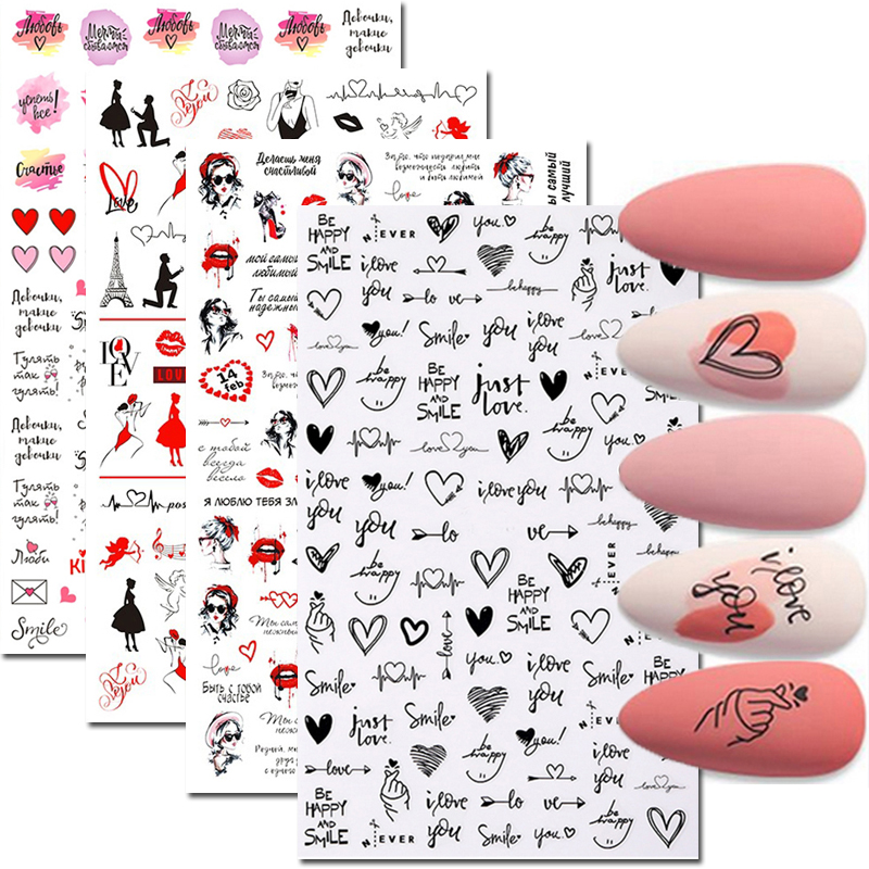 Nail Art Valentine - Decalcomanie per nail art Cuore d'amore