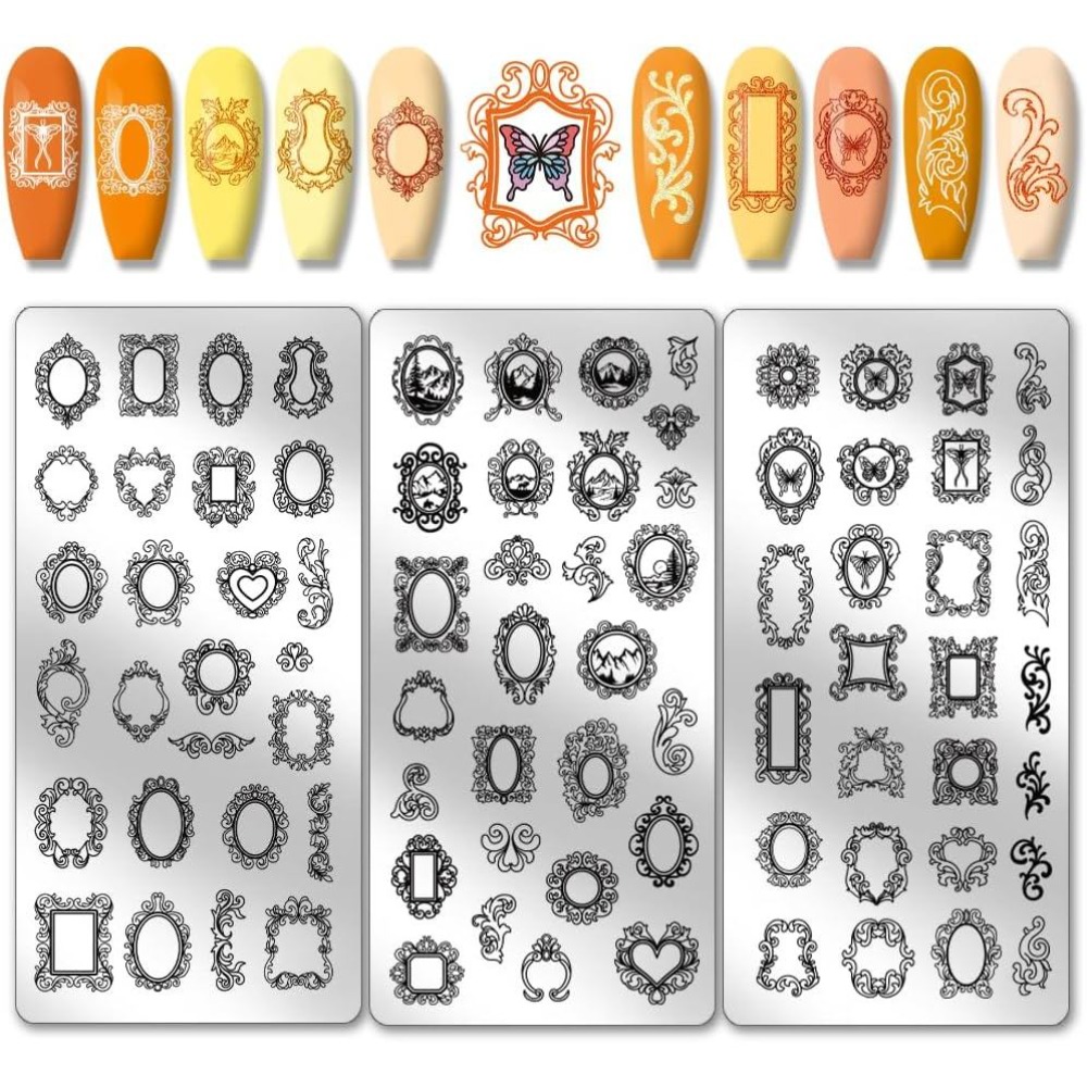 Nail Art Motif - Set di 3 Piastre per Stamping