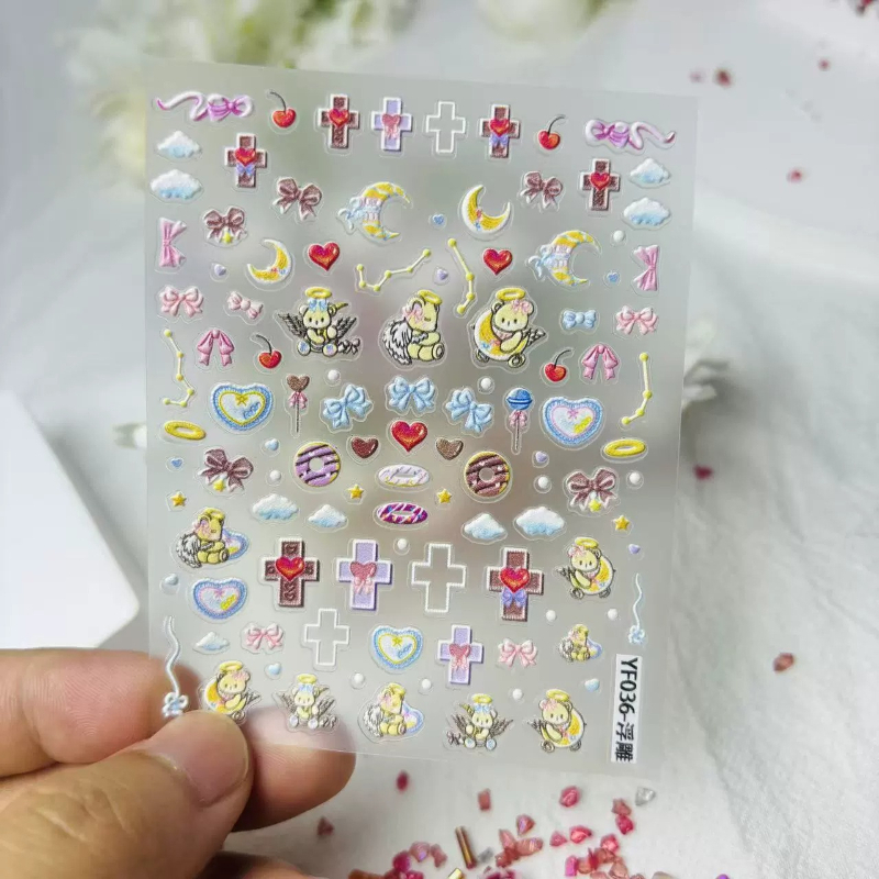 Simpatico orso angelo cartone  - Nail Art Motif recensione e prezzo