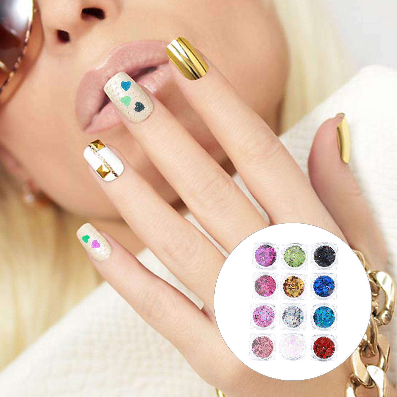 1 set di paillettes per unghie - Nail Art Valentine recensione e prezzo