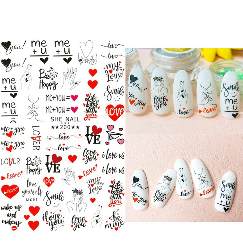 1 pezzo di adesivi per nail ar - Nail Art Valentine recensione e prezzo