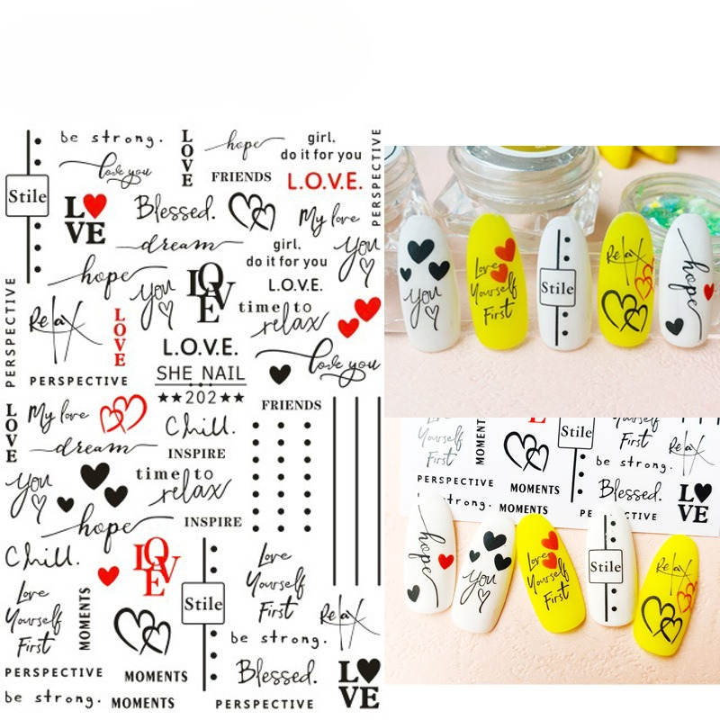 1 pezzo di adesivi per nail ar - Nail Art Valentine recensione e prezzo