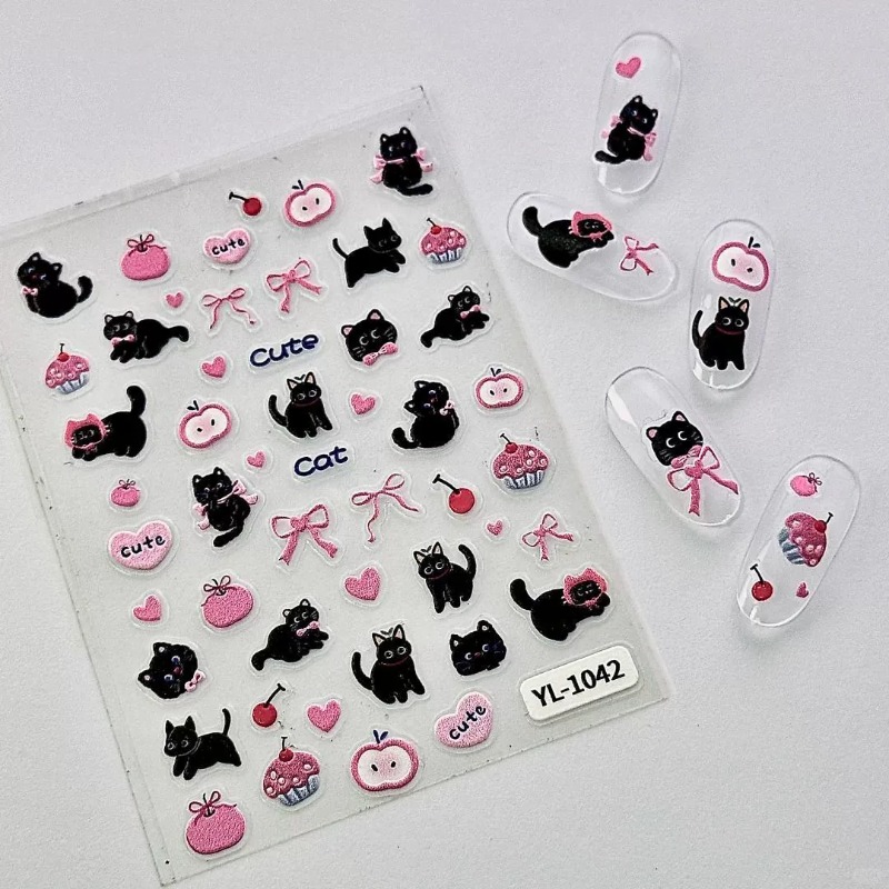 Adesivo 3D a Rilievo Gatto Ner - Nail Art Motif recensione e prezzo