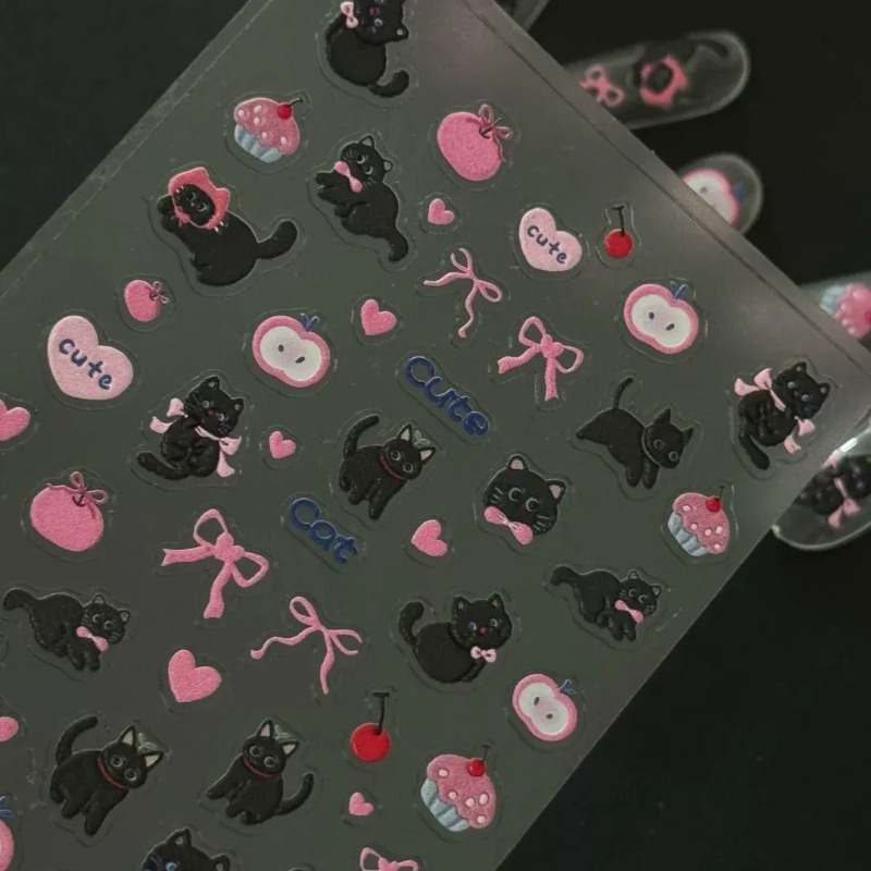 Adesivo 3D a Rilievo Gatto Ner - Nail Art Motif recensione e prezzo